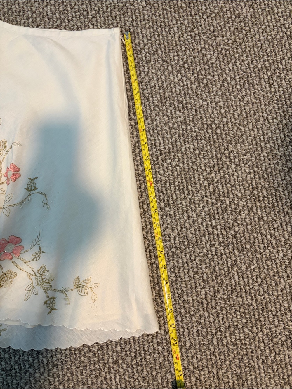 Ann Taylor White A-Line Skirt with Pink Floral Embroidery - Picture 6 of 6